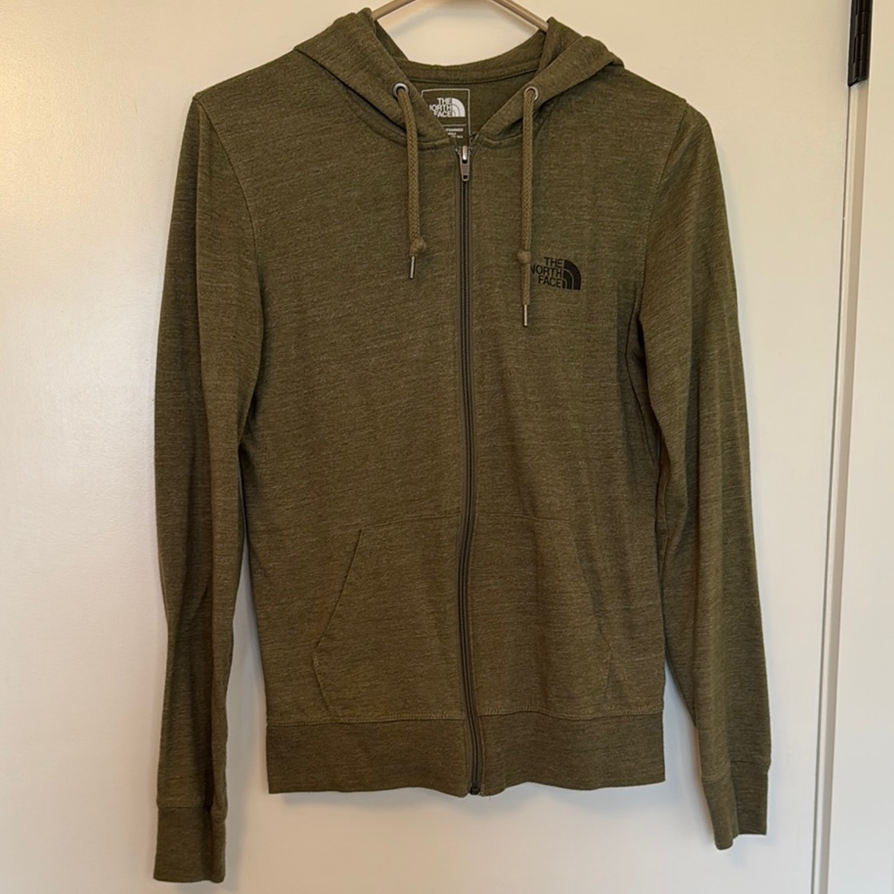 The North Face Olive Green Zip-Up Hoodie